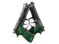 Dual Berettas | Polished Malachite (Battle-Scarred)