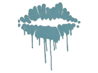Zalakowane graffiti | Pocałunek (pastelowy błękit) skin