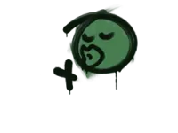 Zalakowane graffiti | Całus (zieleń dżungli) skin