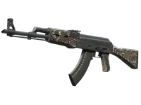 Souvenir AK-47 | Czarny laminat (mocne zużycie) skin
