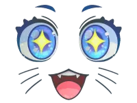 Naklejka | Kawaii oczka (brokatowa) skin