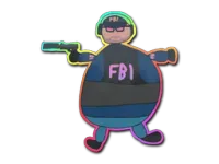 Naklejka | Kiepsko narysowany agent FBI (hologramowa) skin