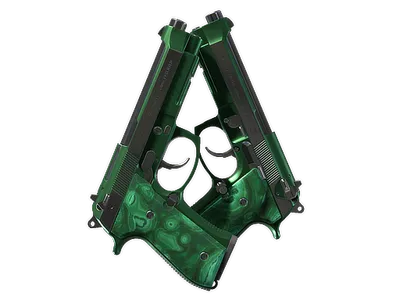 Dual Berettas | Polished Malachite (Minimal Wear)
