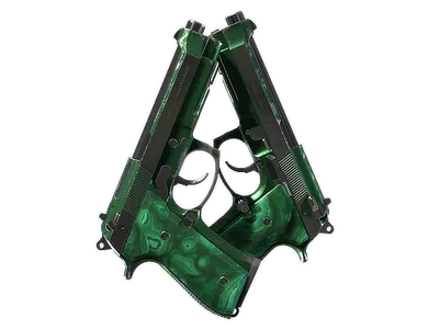 Dual Berettas | Polished Malachite (Well-Worn)