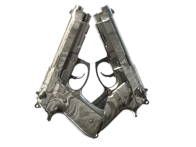 Dual Berettas | Silver Pour (Well-Worn)