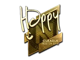 Sticker | Happy (Gold) | Boston 2018