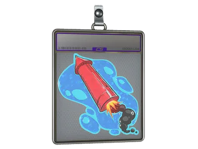 Sticker Slab | Big Red Rocket (Glitter)