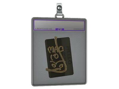 Sticker Slab | Hello MAC-10 (Gold)