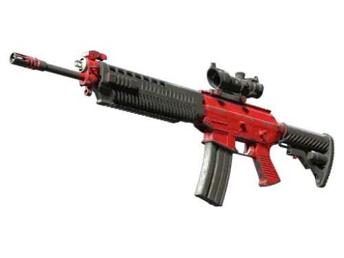 SG 553 | Candy Apple (Battle-Scarred)