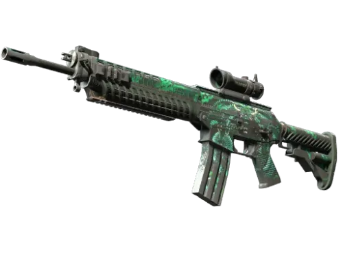 StatTrak™ SG 553 | Dragon Tech (Battle-Scarred)