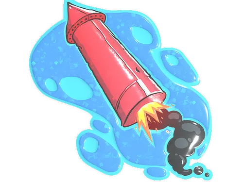 Sticker | Big Red Rocket (Glitter)