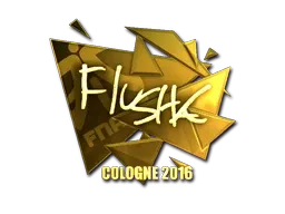 Sticker | flusha (Gold) | Cologne 2016