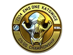 Sticker | Gold ESL Skull (Foil) | Katowice 2014