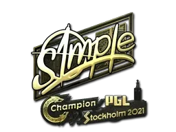 Sticker | s1mple (Gold) | Stockholm 2021